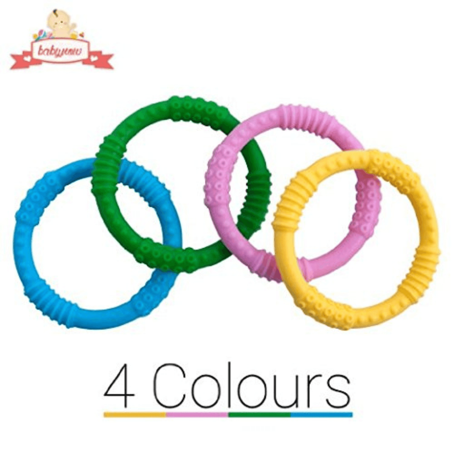 BABY Teething Ring - Sensory Teether Soother Pacifier 2.5"