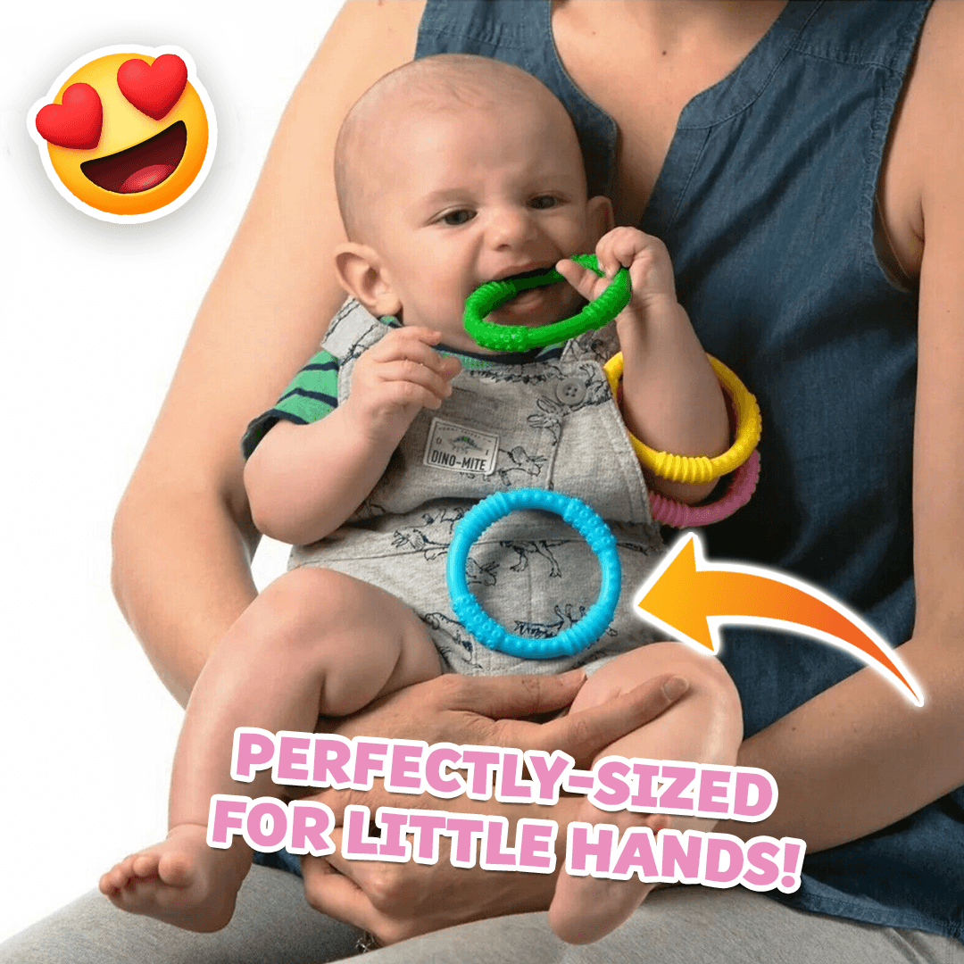 BABY Teething Ring - Sensory Teether Soother Pacifier 2.5"