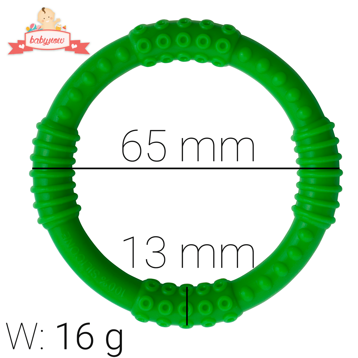 BABY Teething Ring - Sensory Teether Soother Pacifier 2.5" Chew Toy