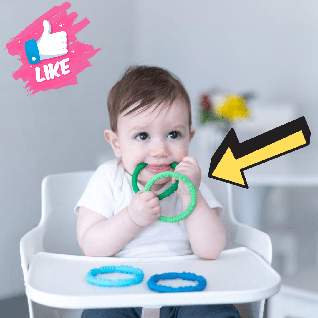 BABY Teething Ring - Sensory Teether Soother Pacifier 2.5"