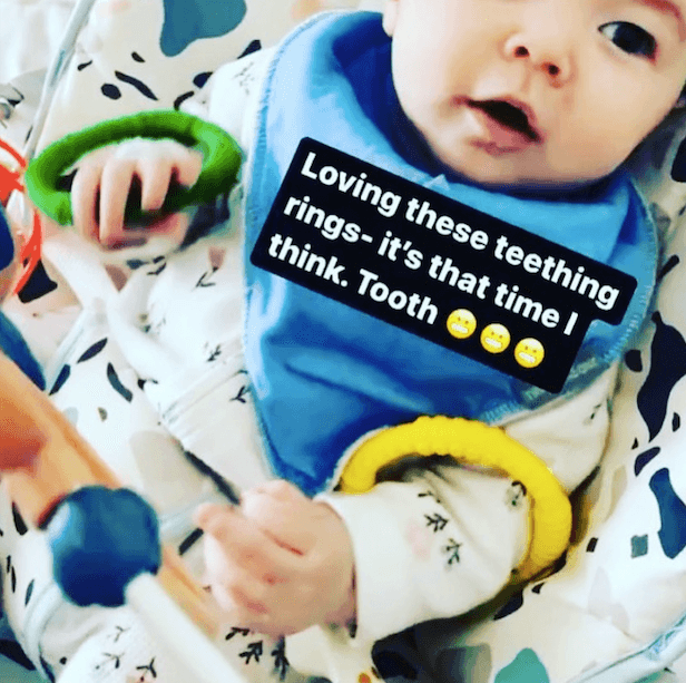 BABY Teething Ring - Sensory Teether Soother Pacifier 2.5"