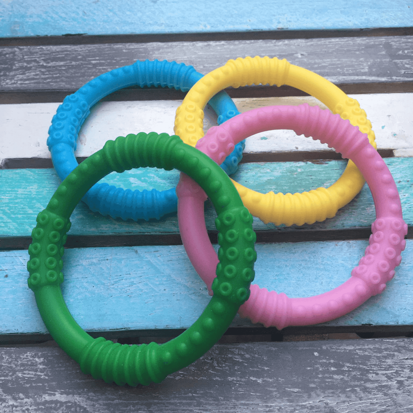 Baby Teether Rings [2 Pack] in 4 Colors