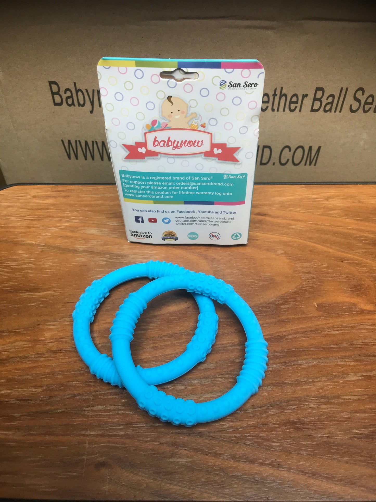 Baby Teether Rings [2 Pack] in 4 Colors