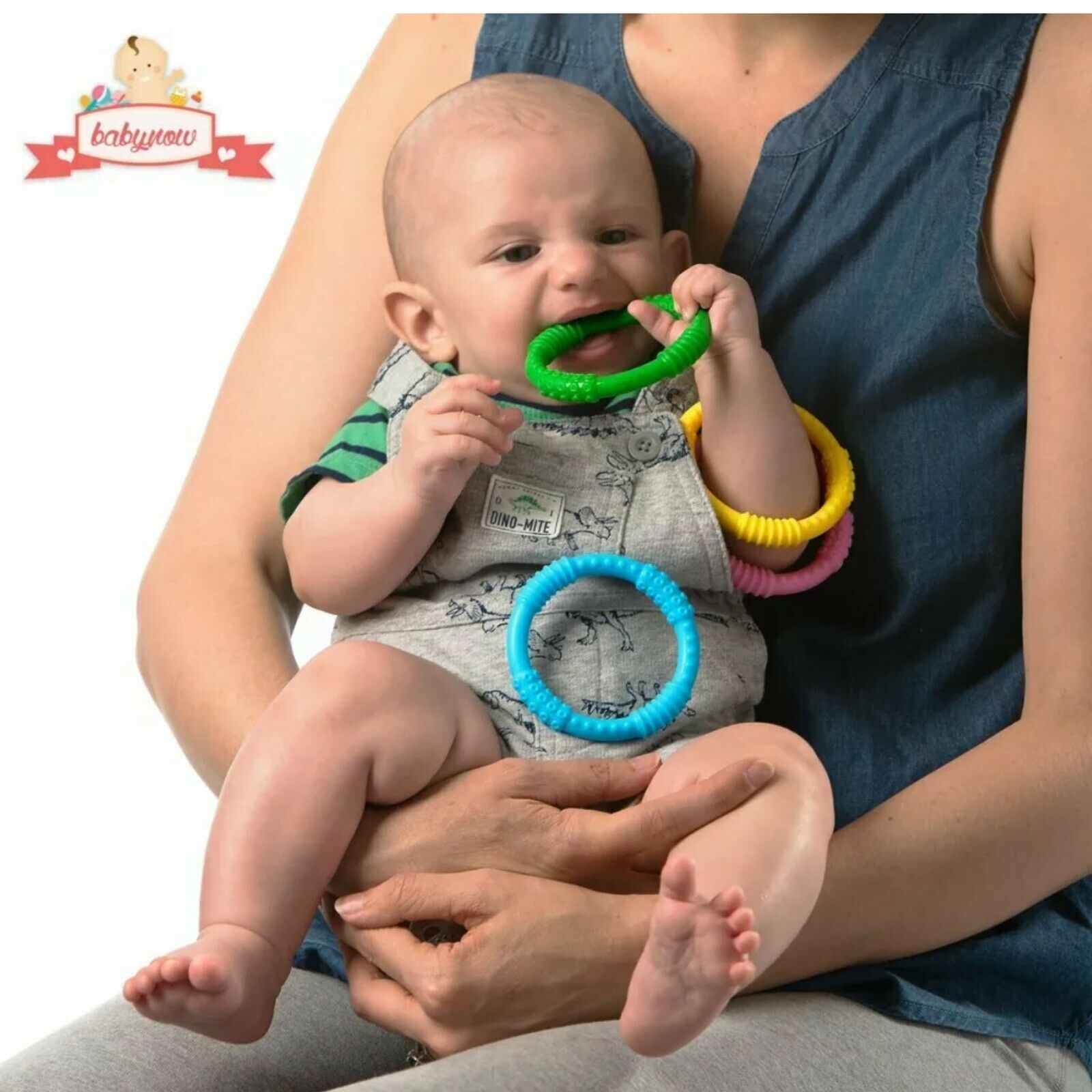 baby with teether rings